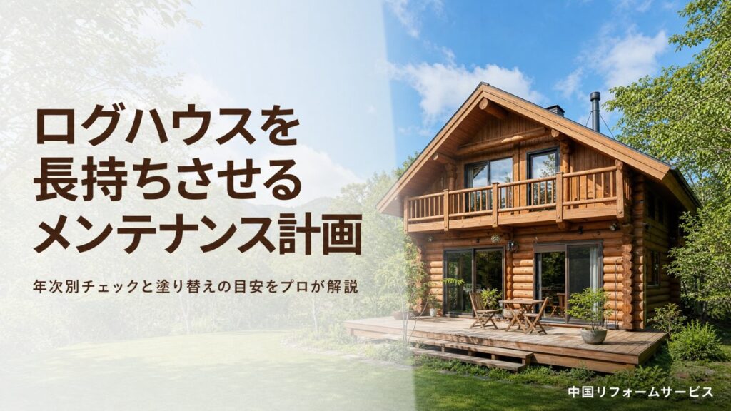 緑豊かな自然の中に建つログハウス